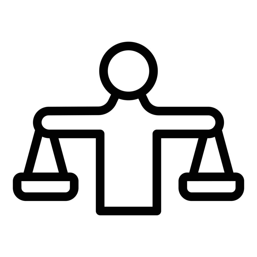 Scales comparison icon, outline style vector