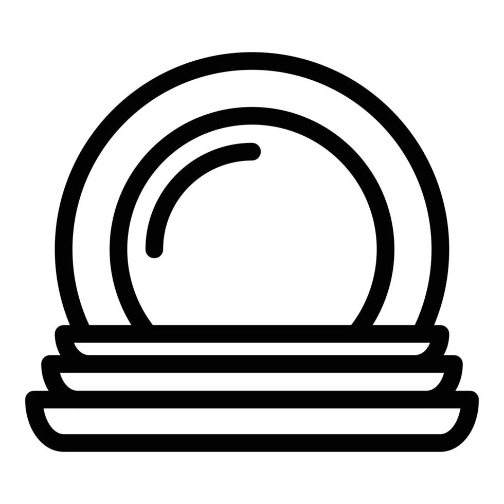 Cutlery plate icon, outline style vector