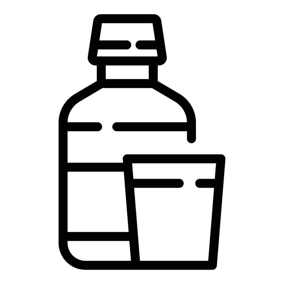 Mouthwash bottle glass icon, outline style vector