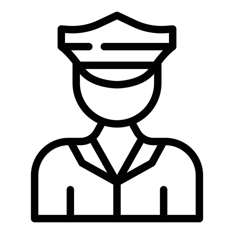 Student job police officer icon, outline style vector