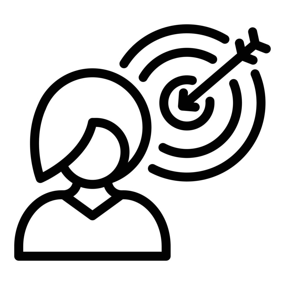 Student job target icon, outline style vector