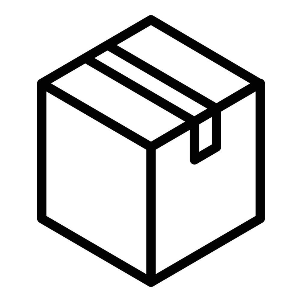 Parcel icon, outline style vector