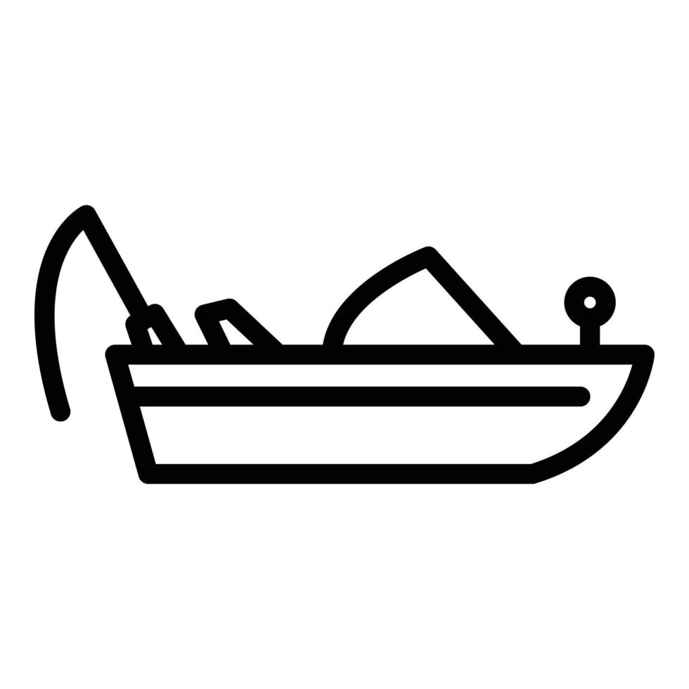 Speed fishing boat icon, outline style vector