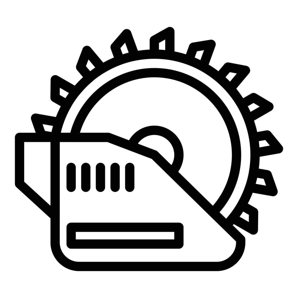 icono de sierra circular eléctrica, estilo de esquema vector