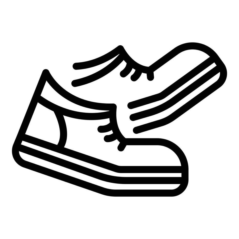 icono de botas para caminar, estilo de esquema vector