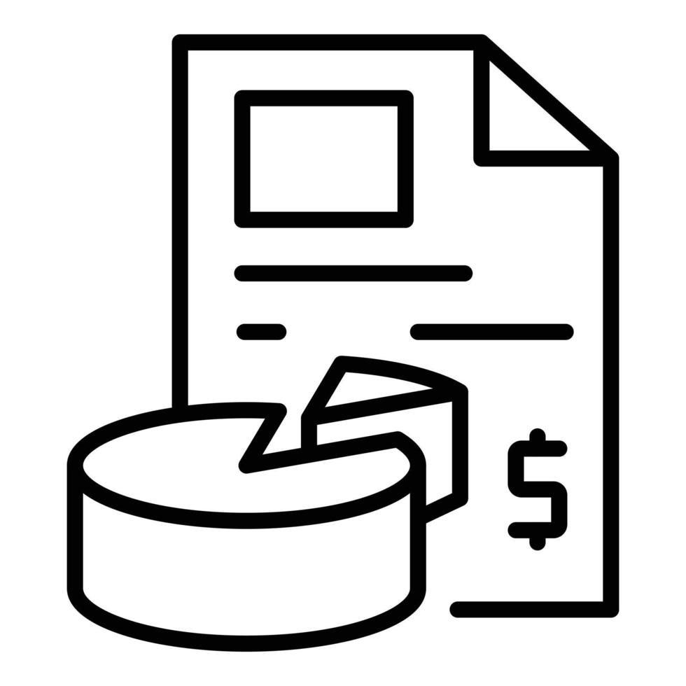 Money pie chart report icon, outline style vector