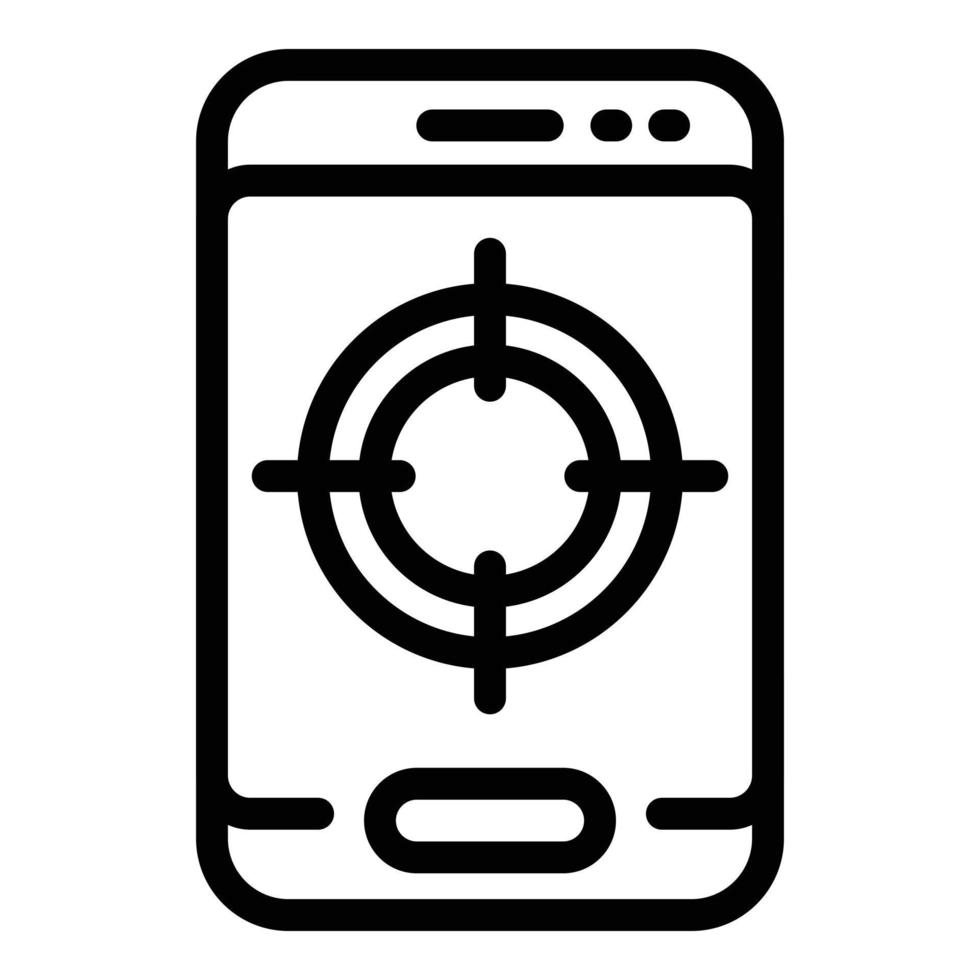 Phone target icon, outline style vector