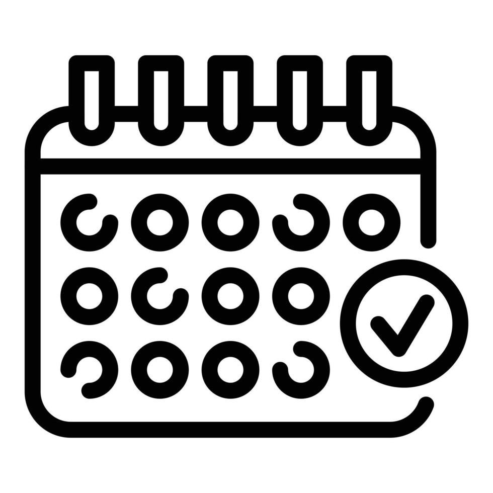 Sheet calendar icon, outline style vector