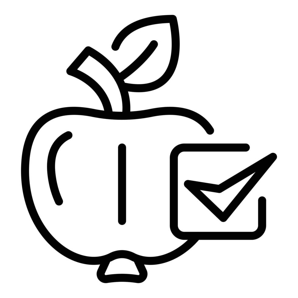 Eco apple for pie icon, outline style vector