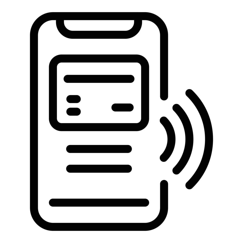 icono de pago por teléfono, estilo de esquema vector