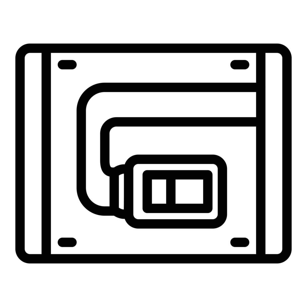 Tablet setting icon, outline style vector