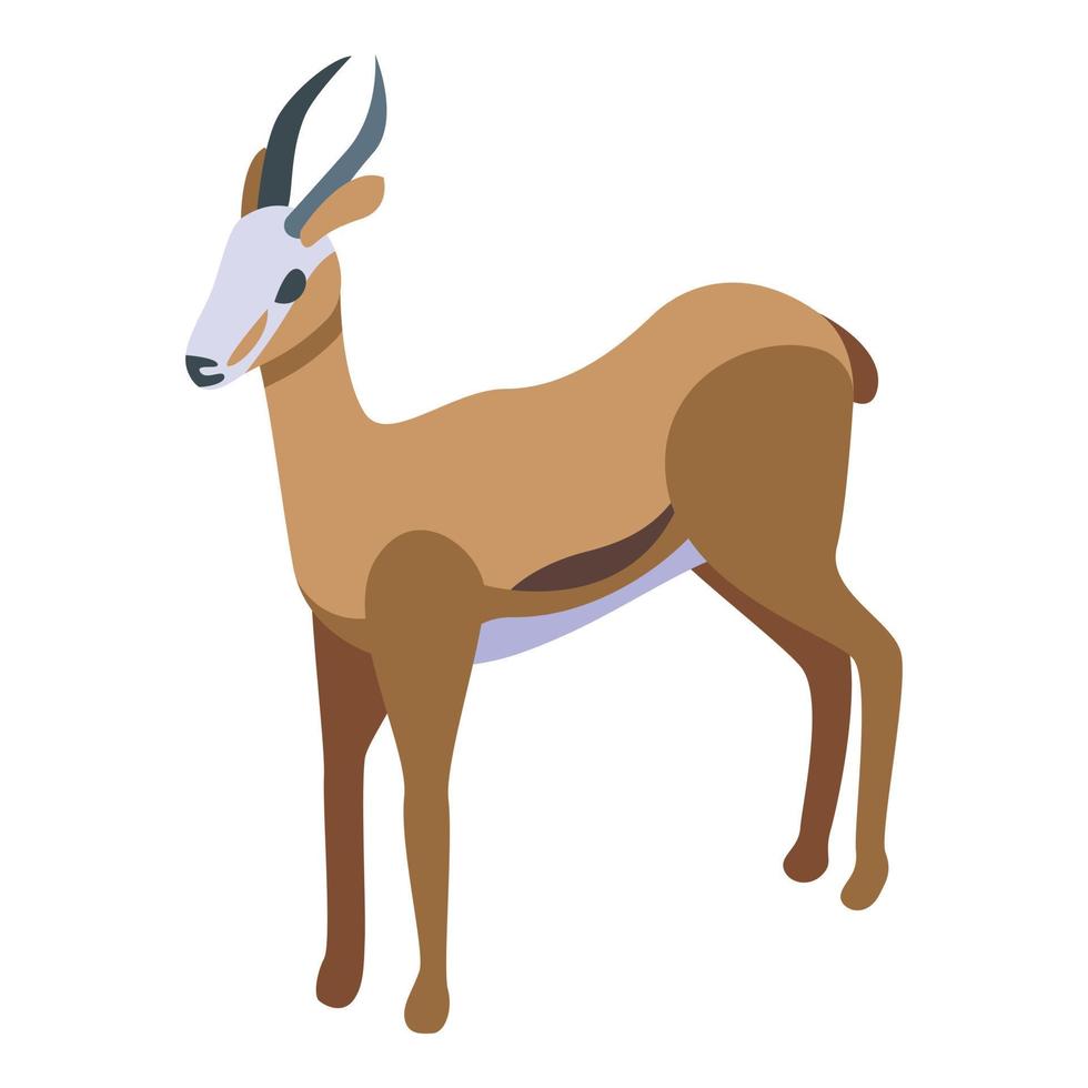 icono de gacela springbok, estilo isométrico vector
