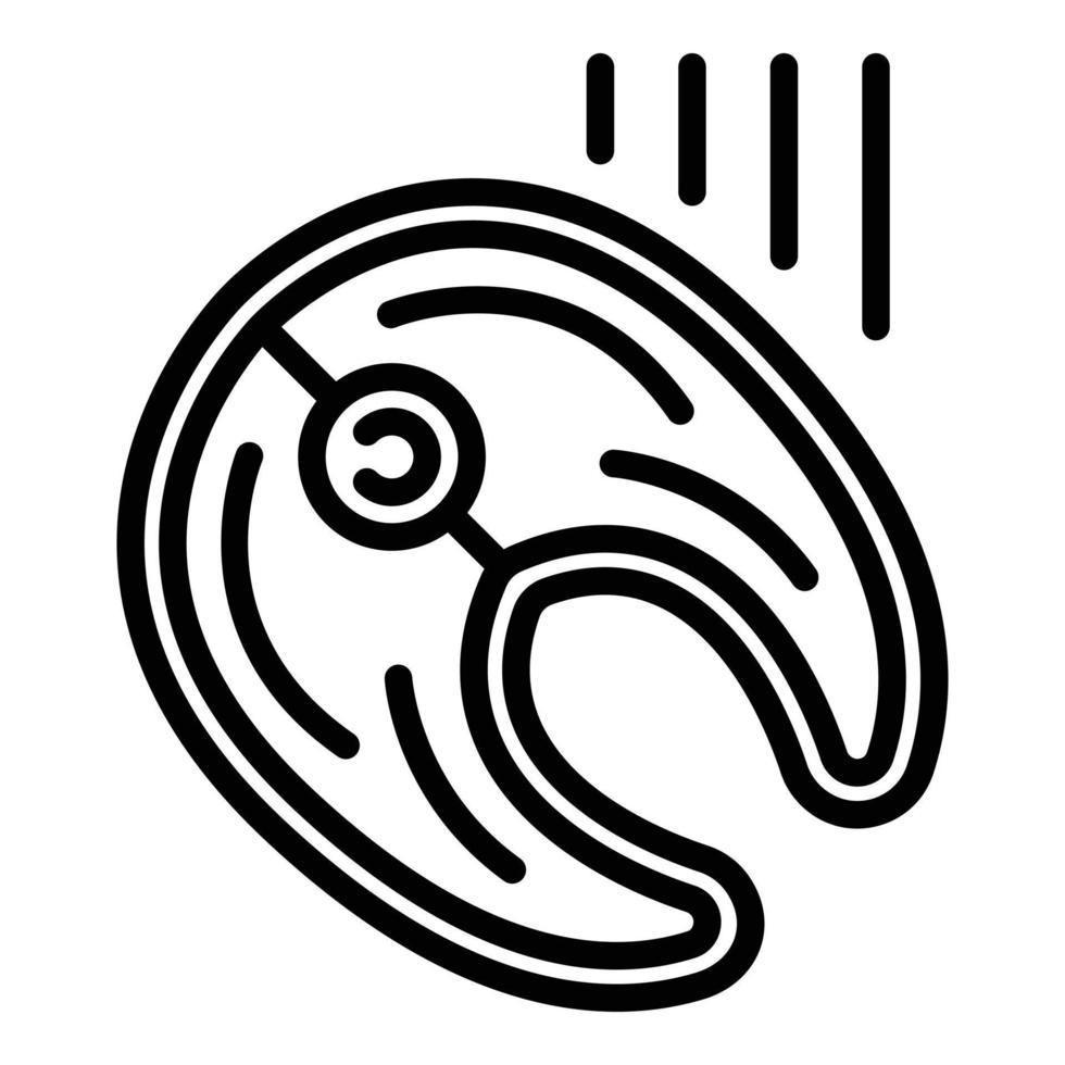 Slice fish smokehouse icon, outline style vector