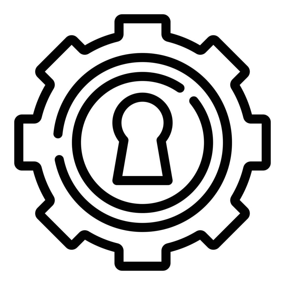 Problem lock icon, outline style vector