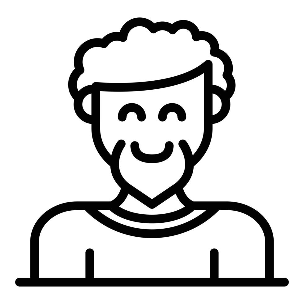 Street man smiling icon, outline style vector