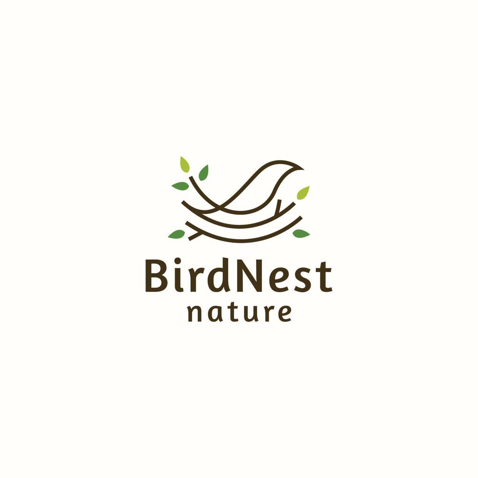 Bird nest logo icon design template flat vector