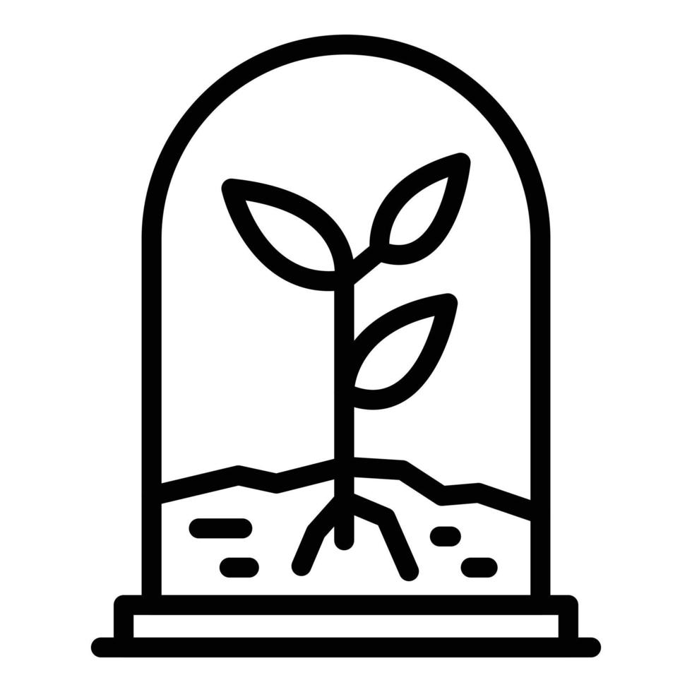 icono de planta de flor de granja, estilo de esquema vector