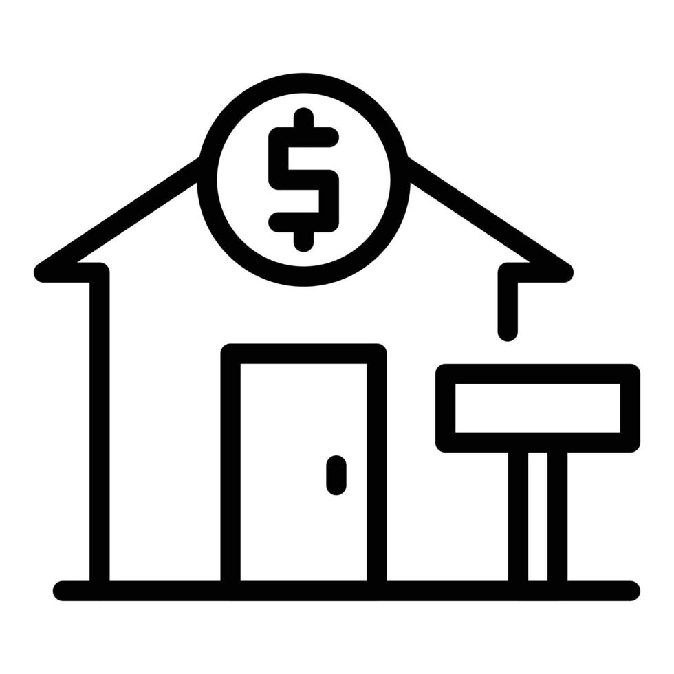 Agent house sale icon, outline style vector