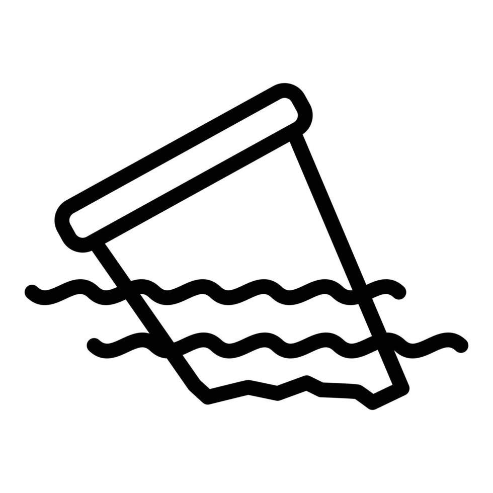 Waste water icon, outline style vector