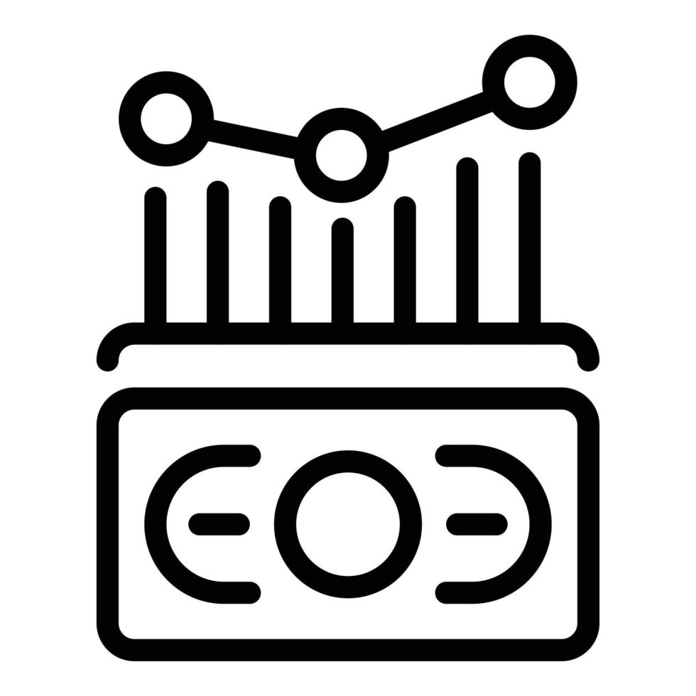 Money graph icon, outline style vector