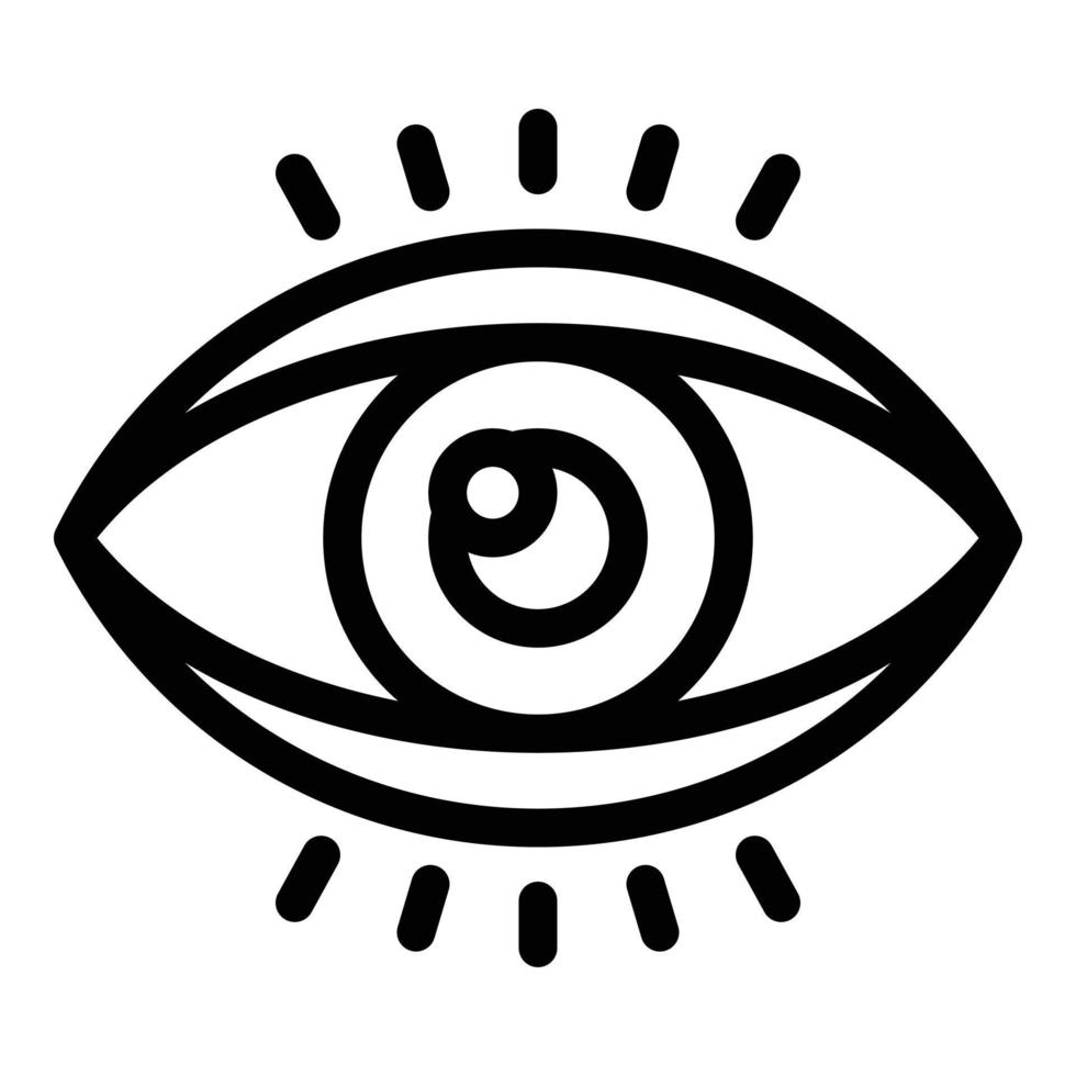 Eye perception icon, outline style vector