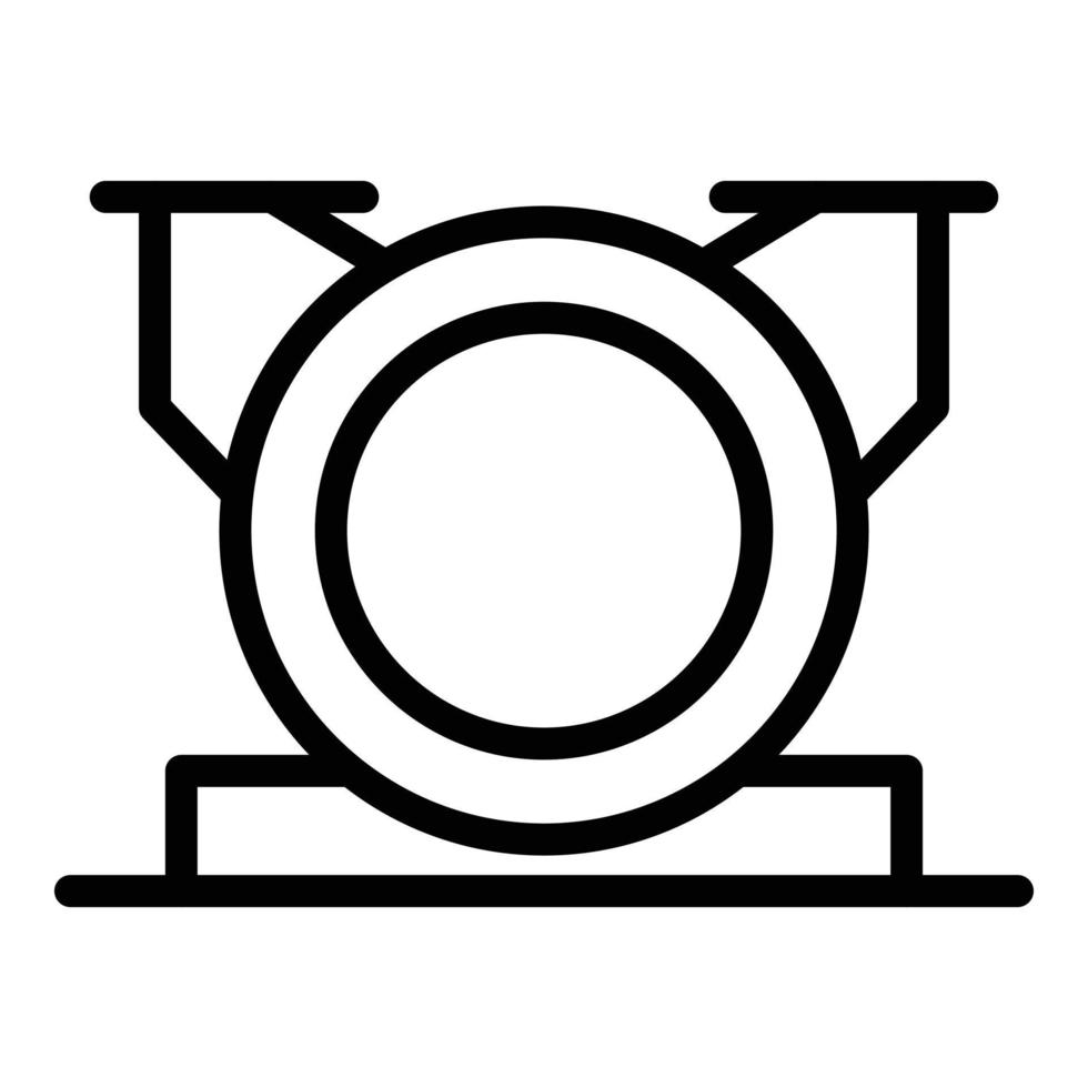 Cymbal drum icon, outline style vector
