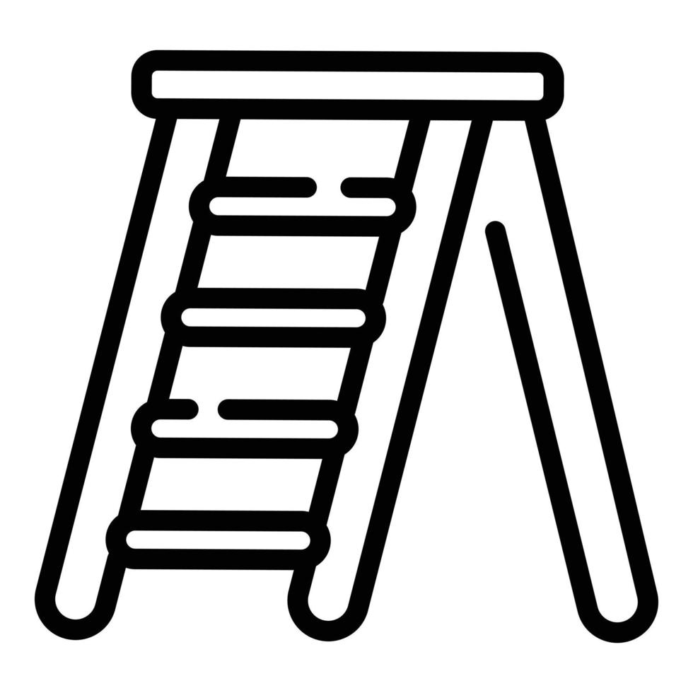 icono de escalera de casa, estilo de esquema vector