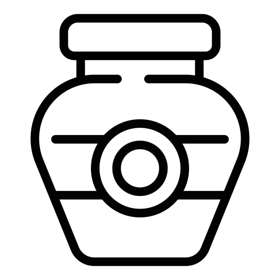 Jar caramel icon, outline style vector