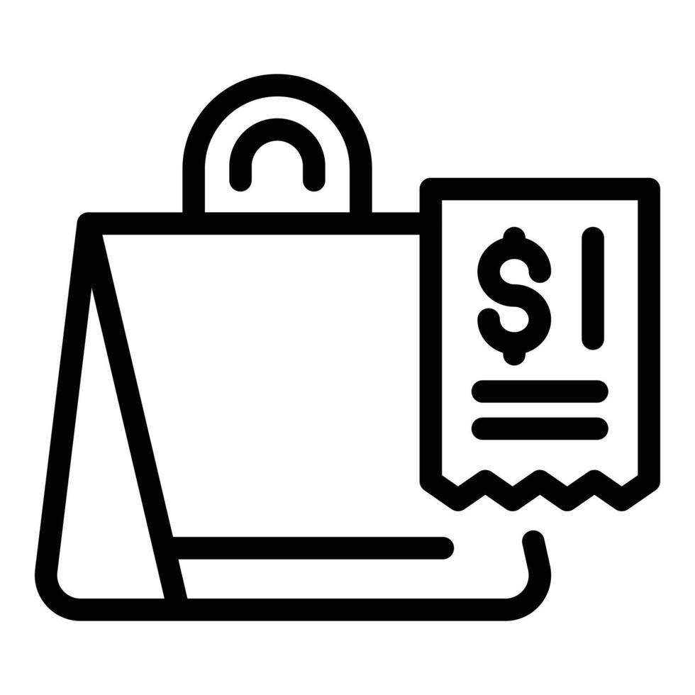 Purchase bill icon, outline style vector