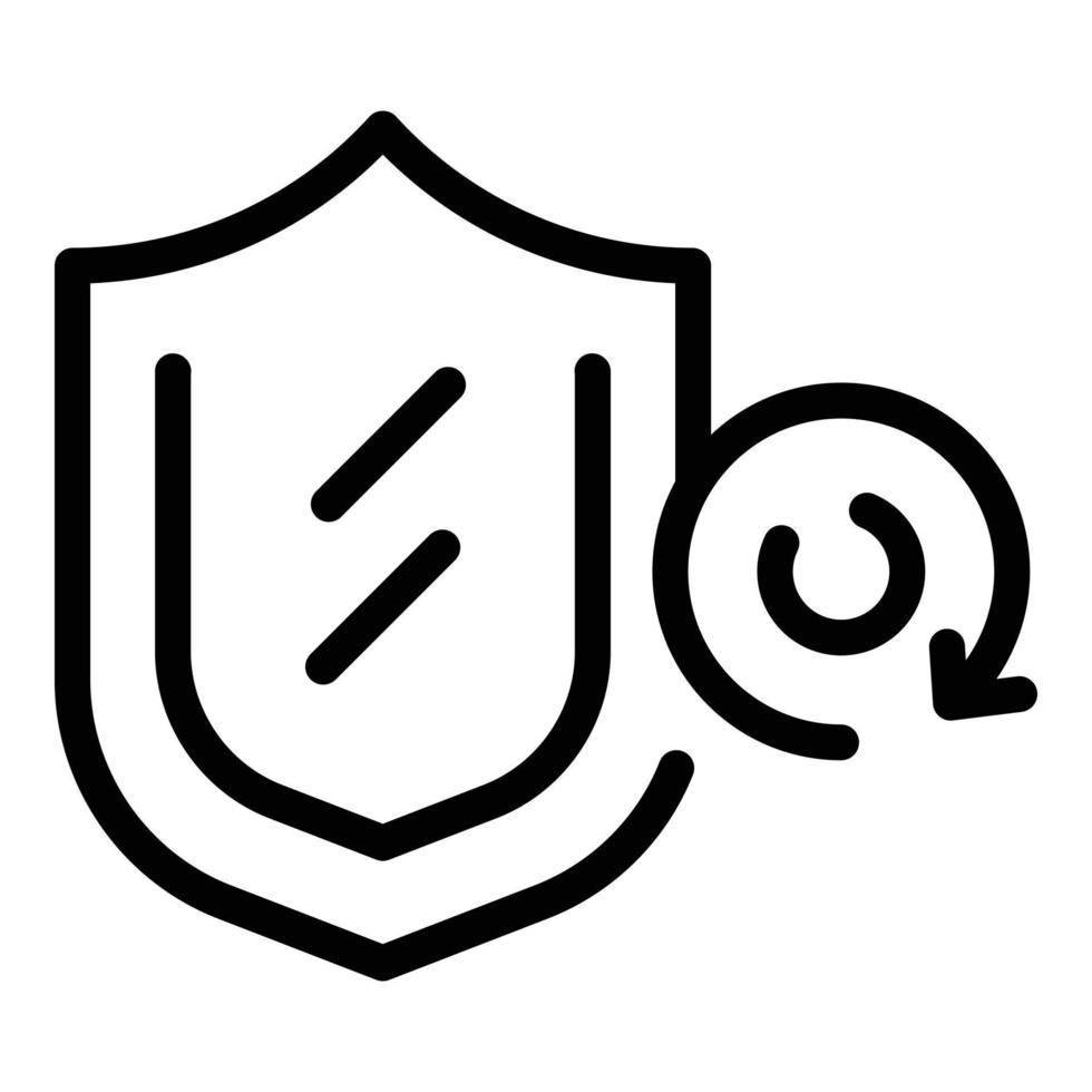 Shield purchase icon, outline style vector