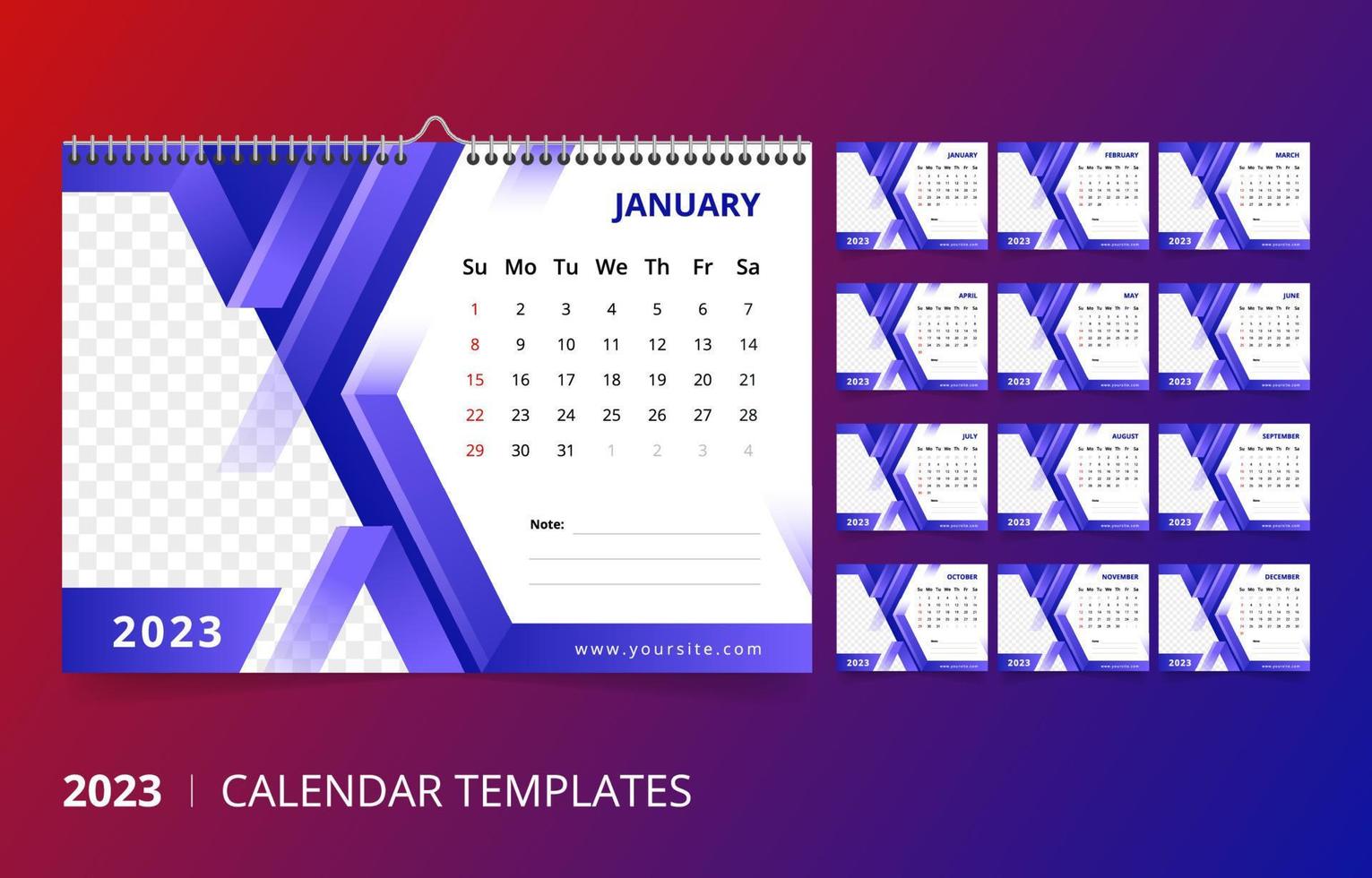 2023 Business Calendar Template vector