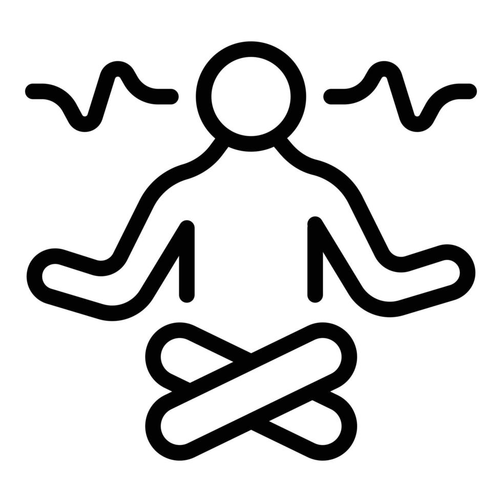 icono de práctica de meditación, estilo de esquema vector