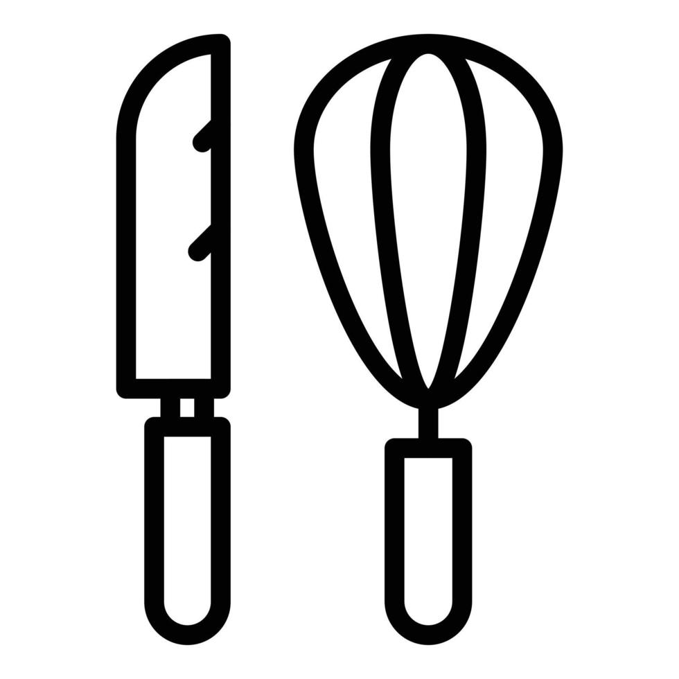 Cooking tools icon, outline style vector