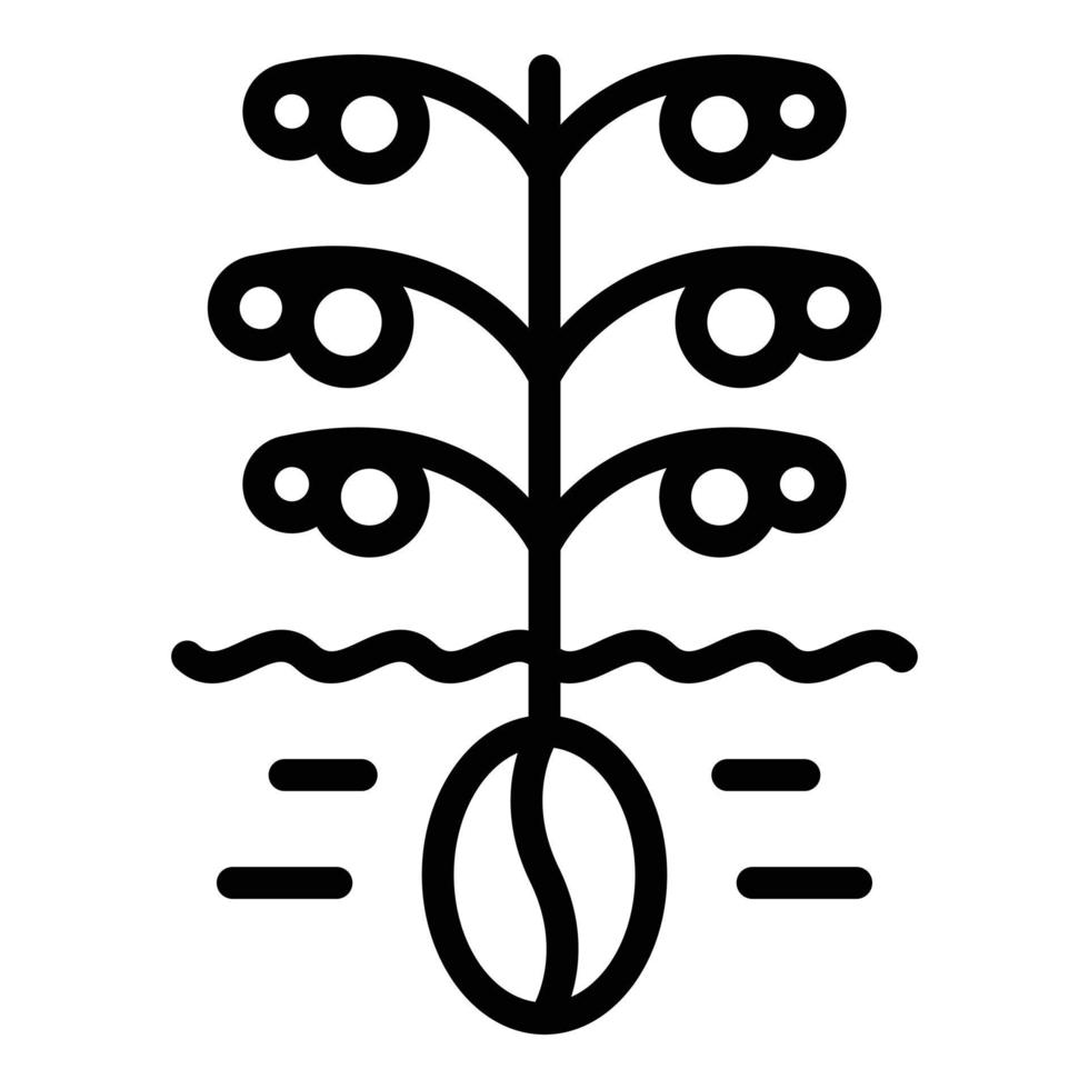 Coffee tree icon, outline style vector