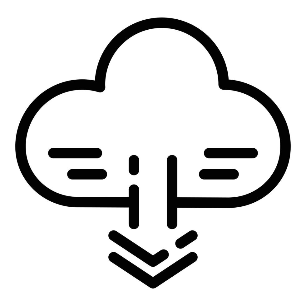 icono de nube electrónica, estilo de contorno vector