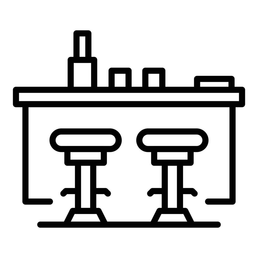 icono de barra de bar en casa, estilo de esquema vector