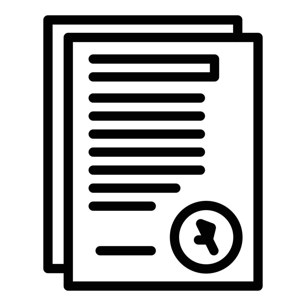 Assistance documents icon, outline style vector