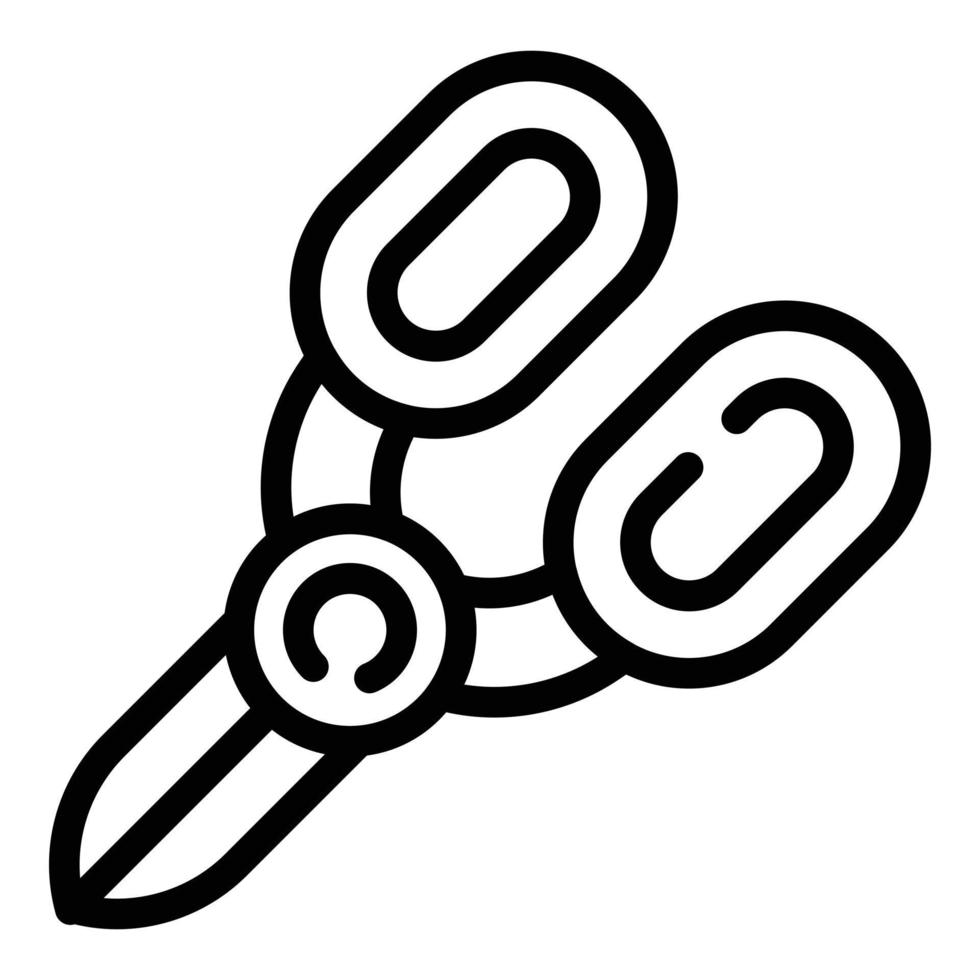 Knitting scissors icon, outline style vector