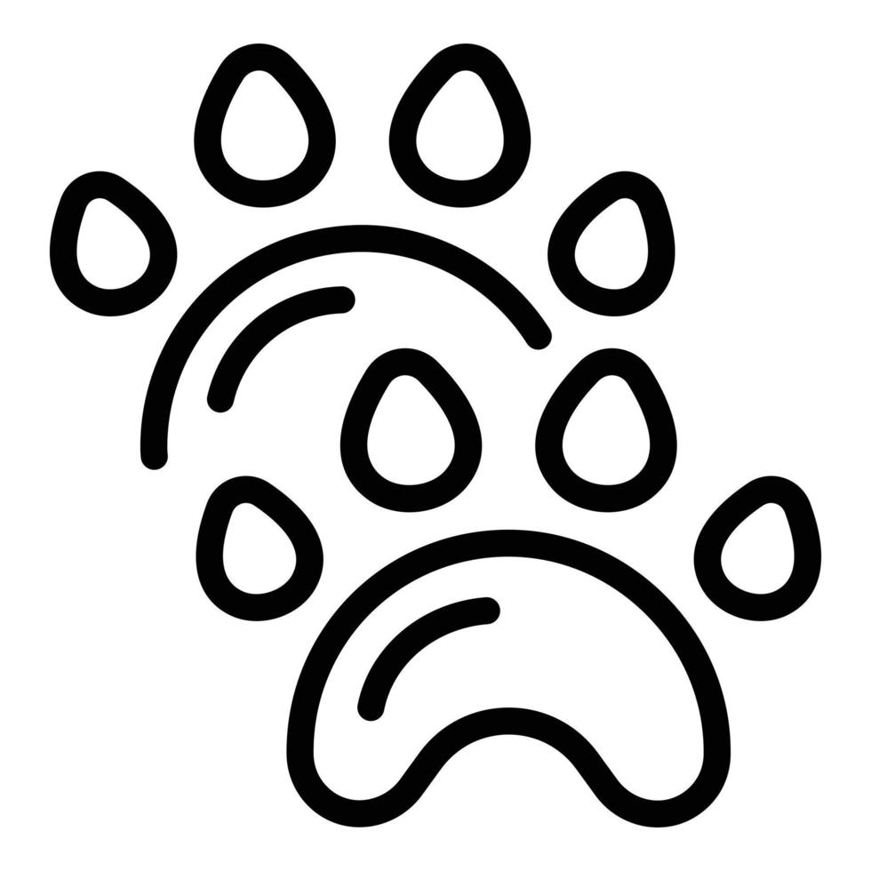Dog paws icon, outline style vector