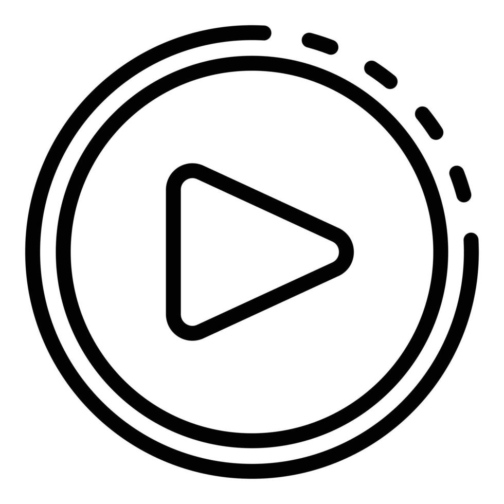 Play button interface icon, outline style vector