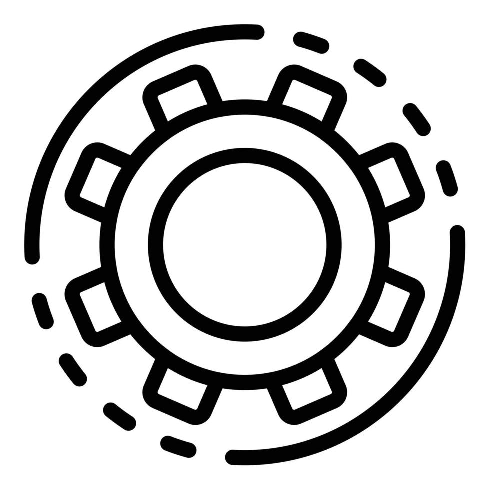 Gear kit interface icon, outline style vector