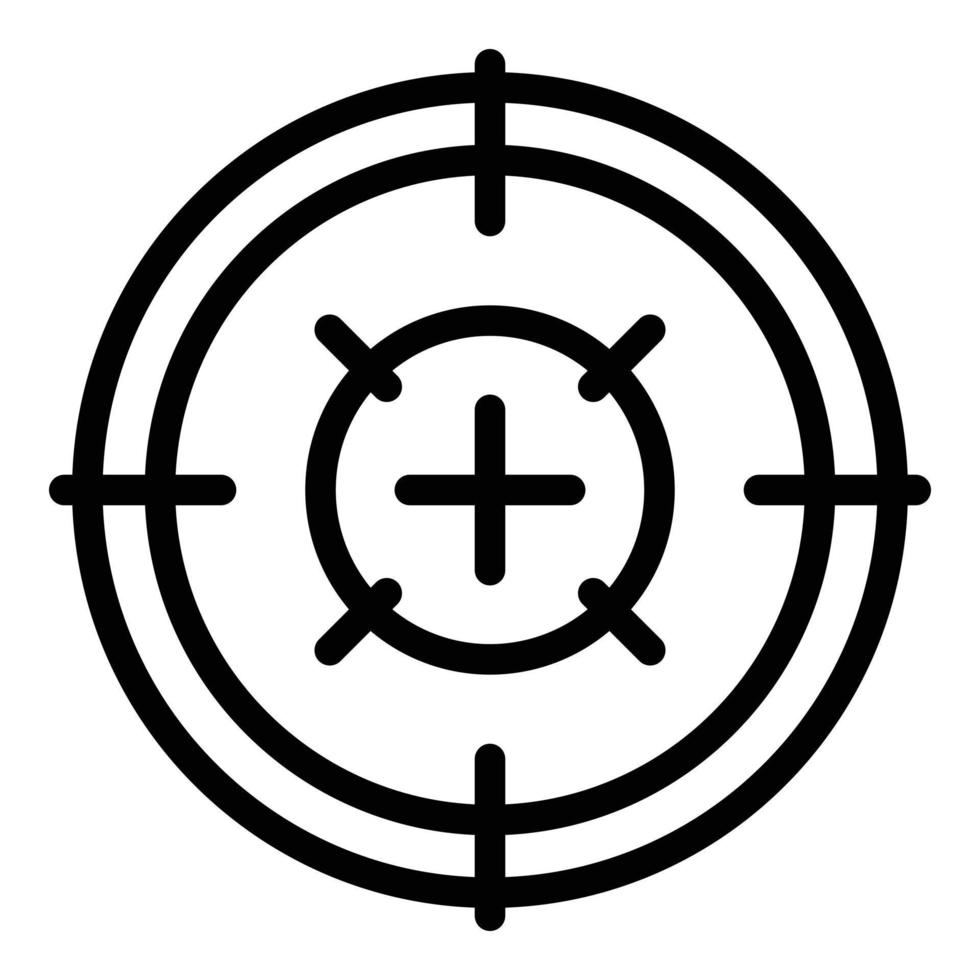 Scope sight icon, outline style vector