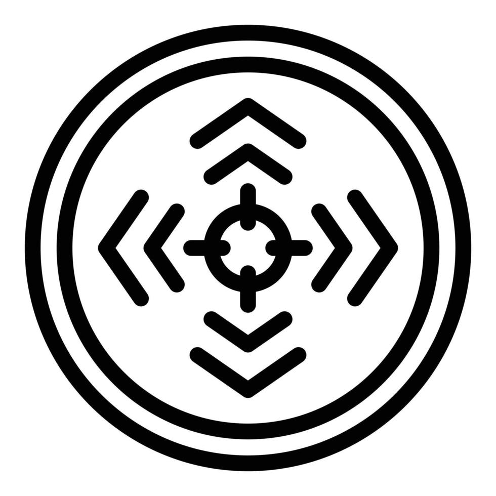 Goal reticle icon, outline style vector