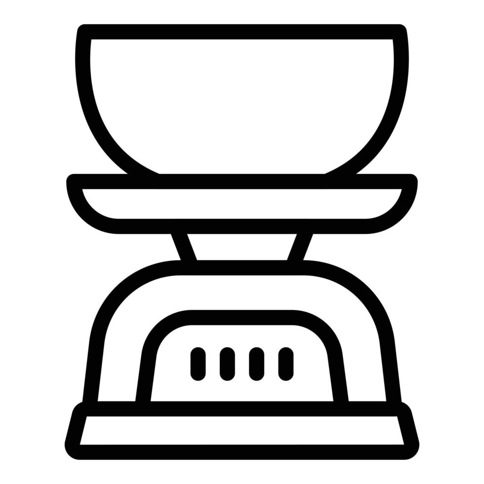 Kitchen scales icon, outline style vector