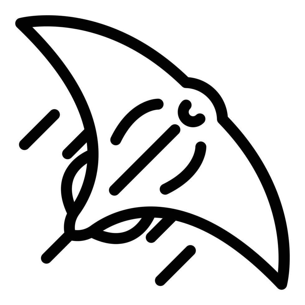 icono de mantarraya de buceo, estilo de contorno vector