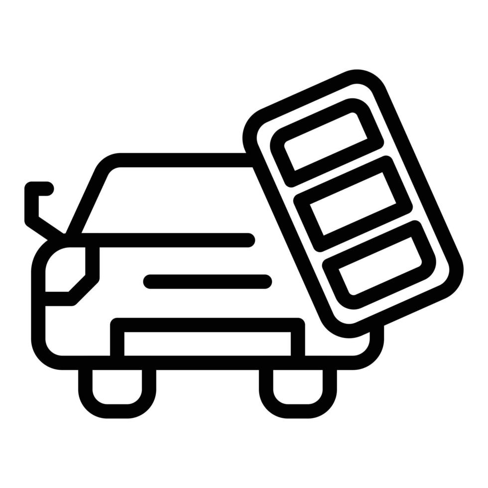 Car engine key icon, outline style vector