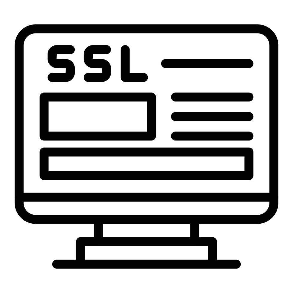 icono de certificado https, estilo de contorno vector