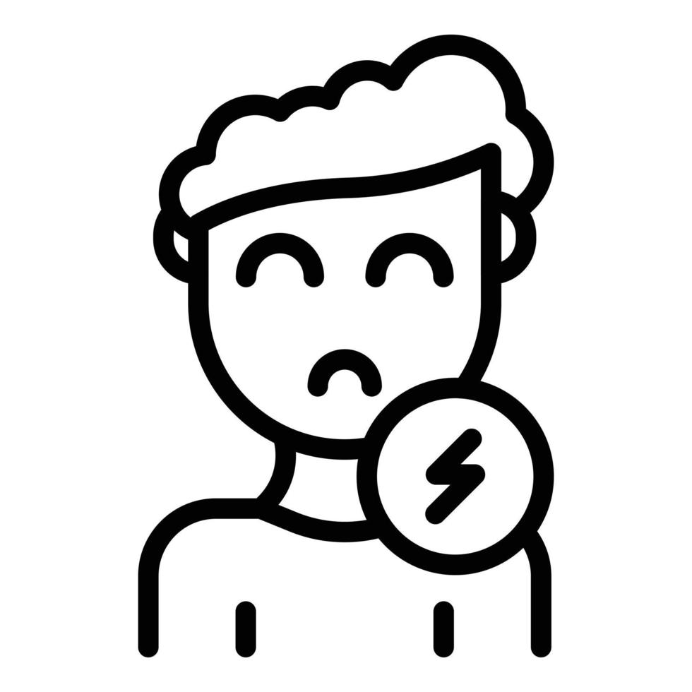 Throat pain icon, outline style vector