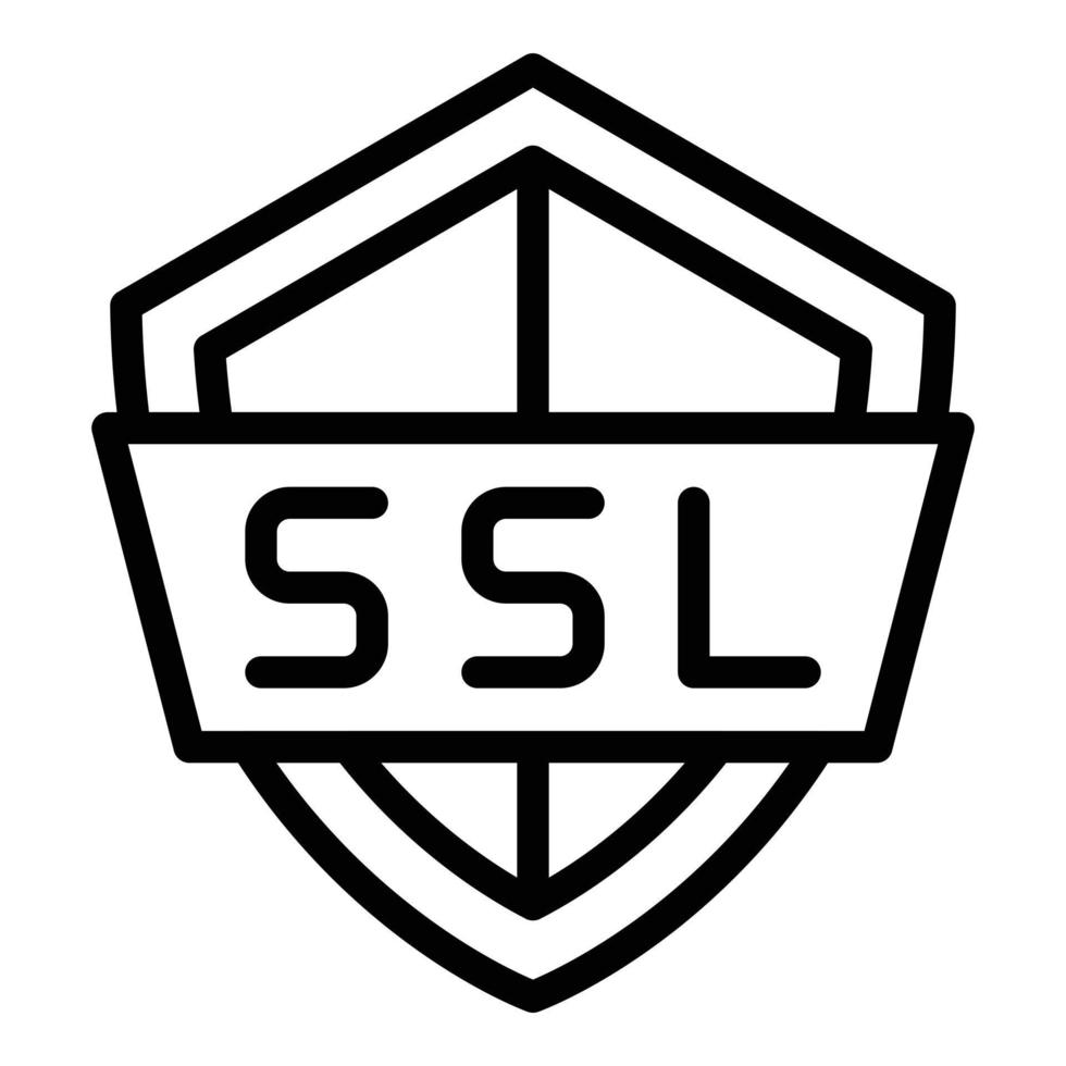 Ssl shield icon, outline style vector