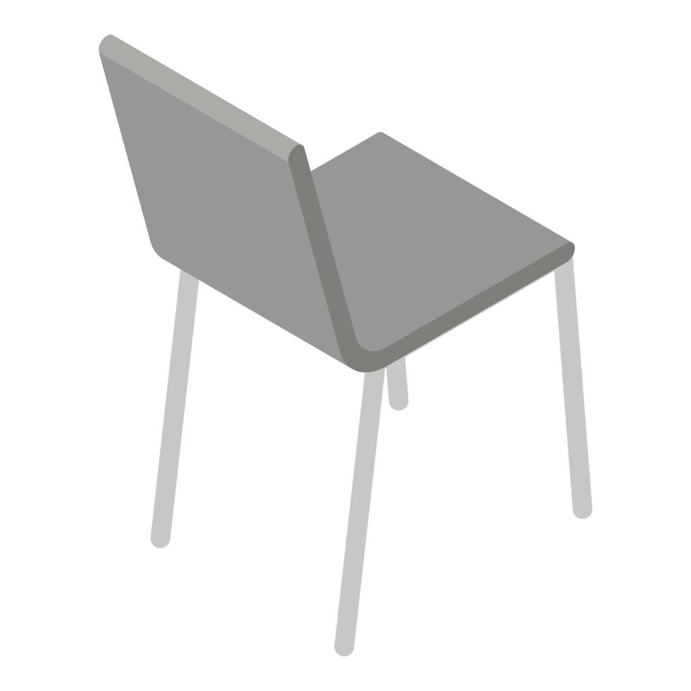 Metal chair icon, isometric style vector
